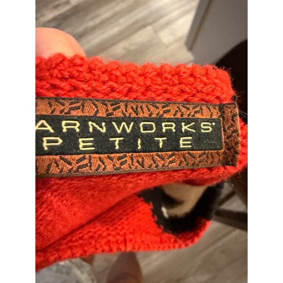 VTG Yarnworks Petite S Red White Lightning Bolt Sweater Dress Lambswool read y2k - Picture 4 of 12